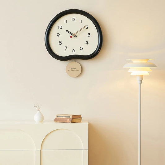 Non-Punching Living Room Wall Clock 2023 New Internet Celebrity Swing Creative Hanging Ornament Modern Minimalist Style