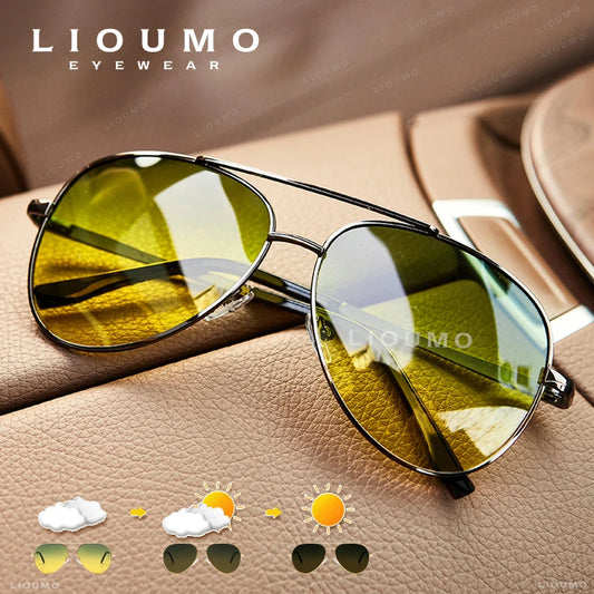 Fashion Pilot Sunglasses For Men Polarized Photochromic Day Night Driving Glasses Women Chameleon Goggles Unisex sonnenbrille