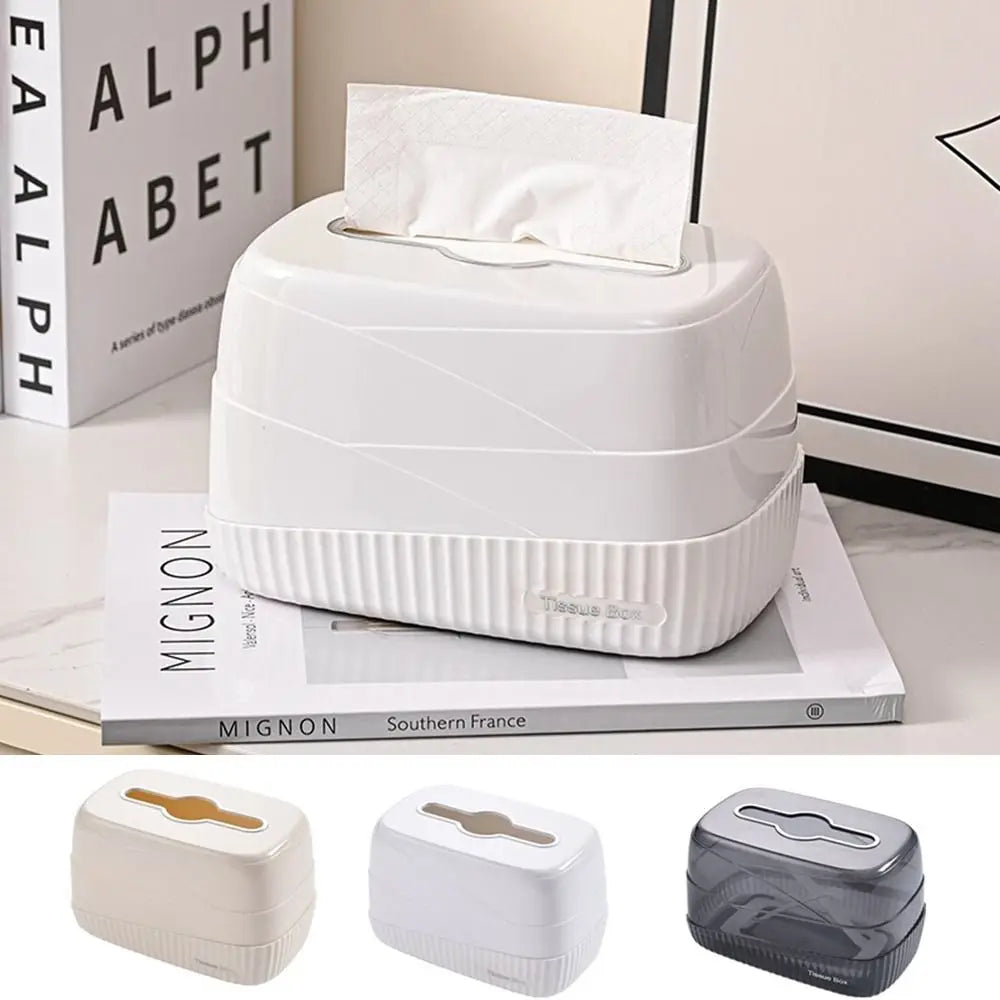 Plastic Luxury Tissue Box Multifunctional Waterproof with Spring Draw Paper Box Automatic Lifting Napkin Holder Bedroom