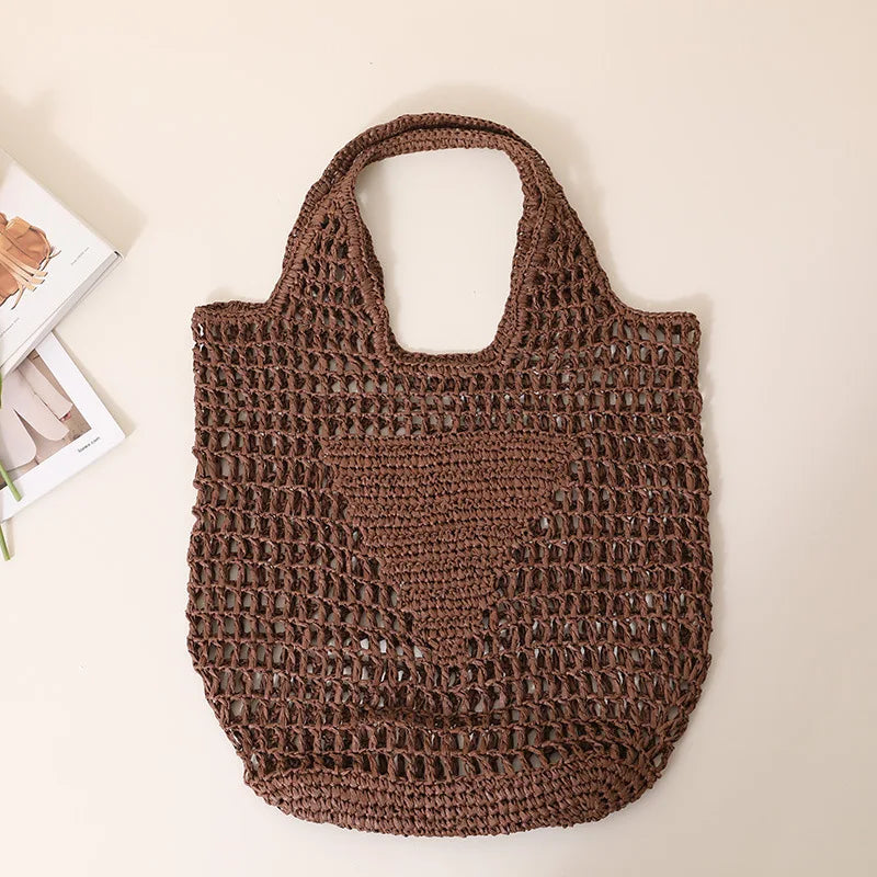 Luxury Designer Brand Rattan Bag 2023 Trend Fashion Large Portable Beach Shoulder Female Bags Summer Women's Tote Straw Handbags