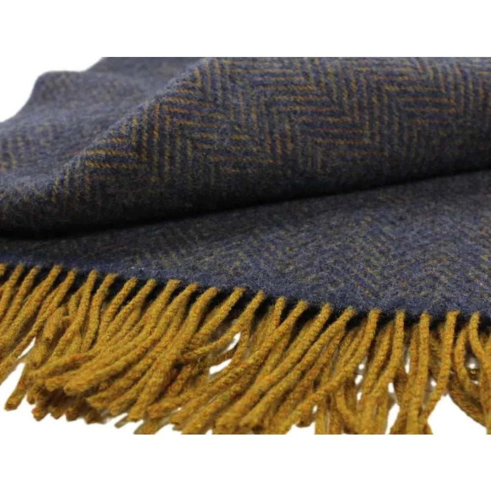 Premium Irish Cashmere & Merino Wool Blend Throw Blanket, 54" x 71 Inches, Soft Warm Feel