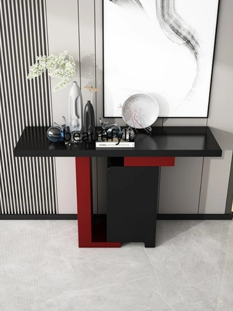 Nordic Paint Console Living Room Entrance Cabinet Modern Minimalist Art Decoration Table Desk