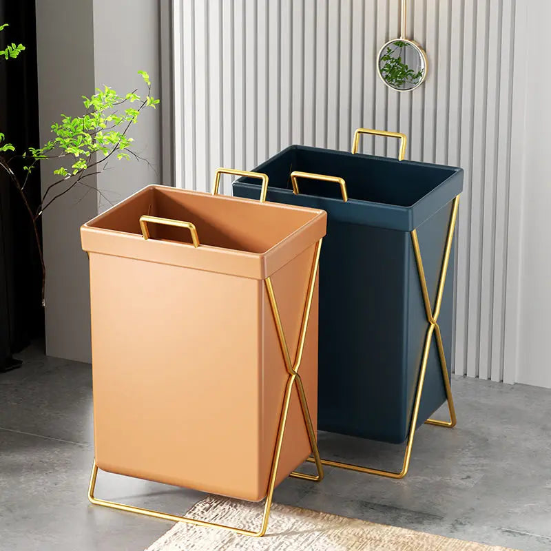 Waterproof PU Dirty Clothes Basket Light Luxury Household Bathroom Waterproof Dirty Clothes Basket Folding Storage Basket ZD495