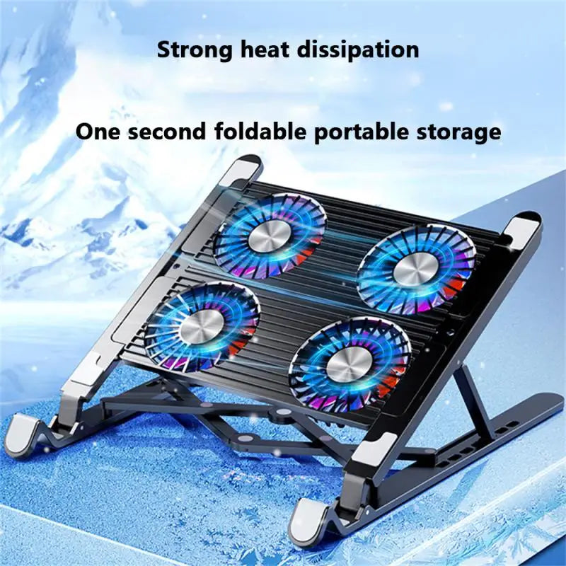 2023 Foldable Laptop Holder For Macbook Tablet Notebook Stand Table Cooling Pad Bracket With Radiator Silent Fan Laptop Accessor