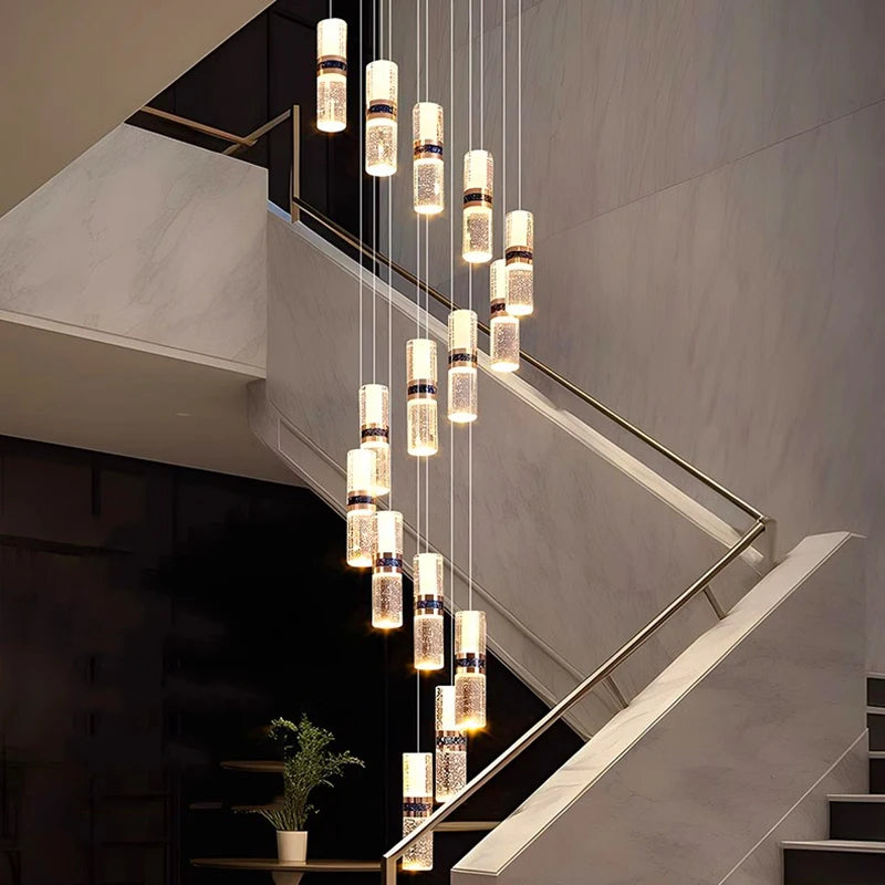 Modern home decoration crystal chandelier, stair Pendant lamp, living room Pendant lights, interior lighting