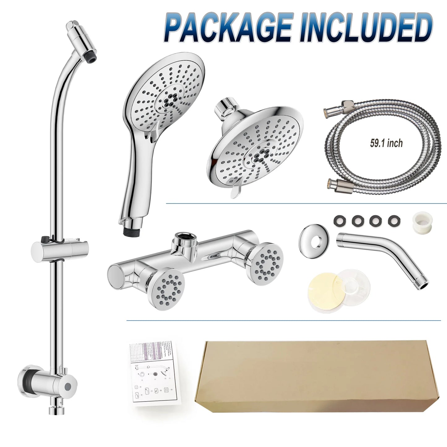 Luxury Newest Bathroom shower head Complete set Chrome plated Shower spray set Fashion modern Shower set Multi-mode spray