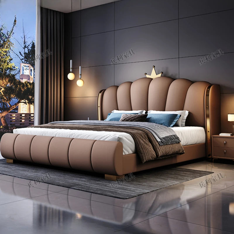 Headboard Frame Double Bed Luxury King Size Twin Living Room Double Bed Princess Modern Cama Matrimonial Bedroom Furniture