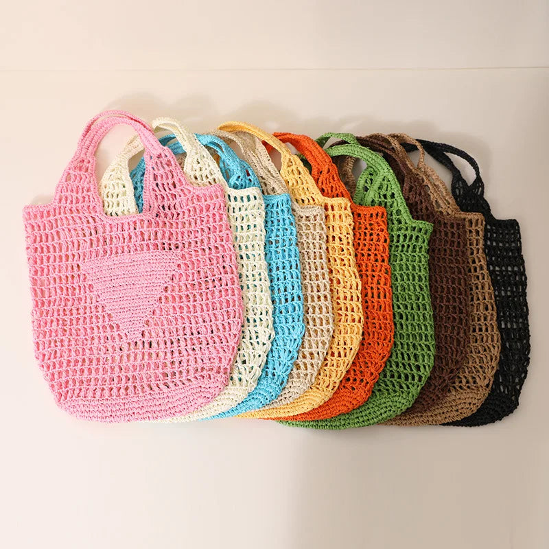 Luxury Designer Brand Rattan Bag 2023 Trend Fashion Large Portable Beach Shoulder Female Bags Summer Women's Tote Straw Handbags