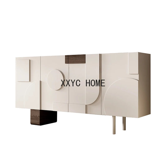 Light Luxury Entrance Cabinet Cream Style Modern Minimalist Home Storage Side Cabinet Hallway Partition Sideboard Model Room