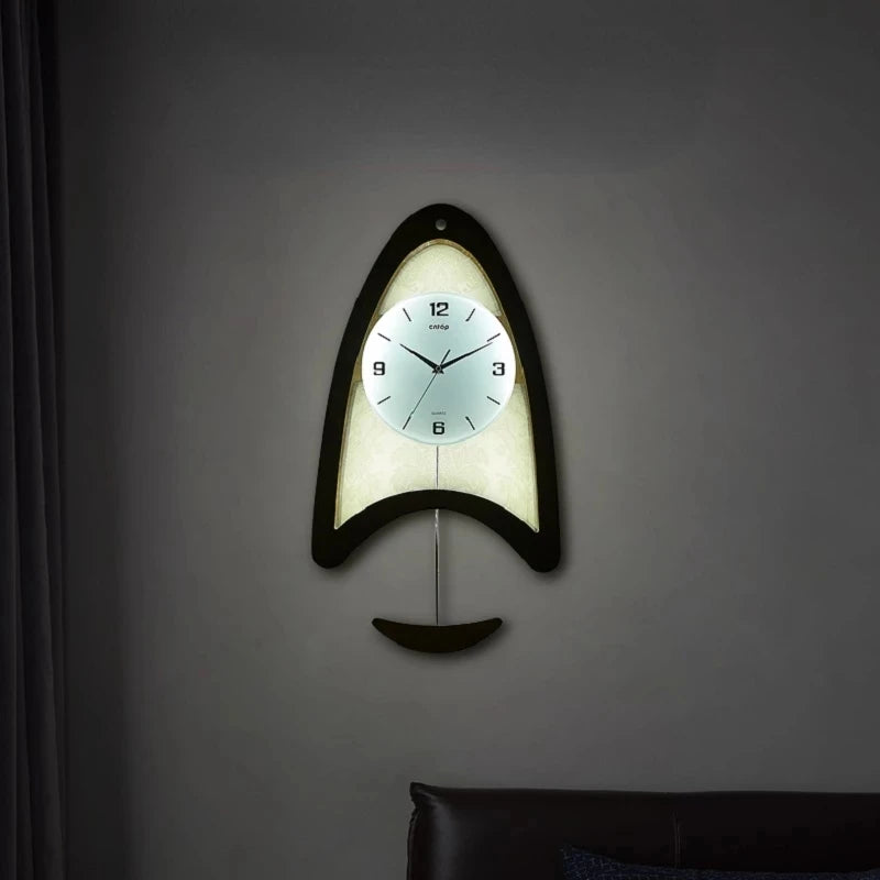 Automatic Induction Lighting Wall Clock Modern Minimalist Mute Swing Wall Clock Living Room Dining Room Home Decoration