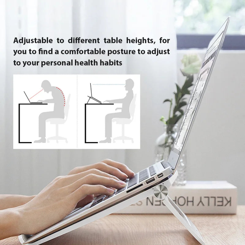 Laptop stand Adjustable Foldable Portable Desktop Cooling Bracket Support Base Compatible With Inches For Macbook Air Pro