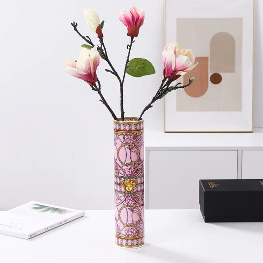 modern vase luxury designer ceramic vase living room decoration salon nordic art large flower vase home decor gift