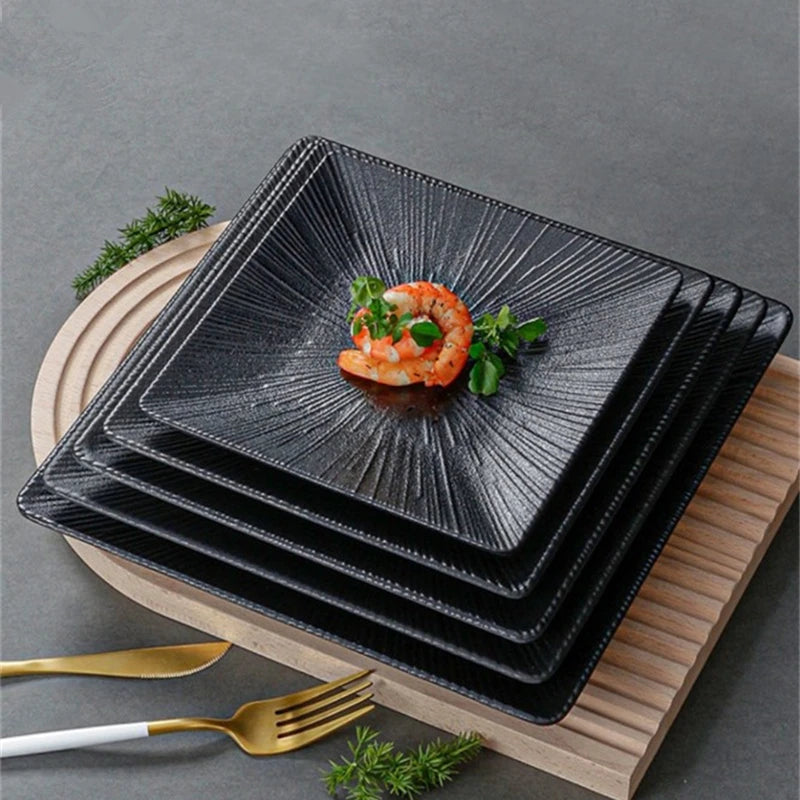 Melamine Square Main Dinner Plate Thickened Imitation Porcelain Dish Commercial Western Dishes Dessert Pan Kitchen Utensils