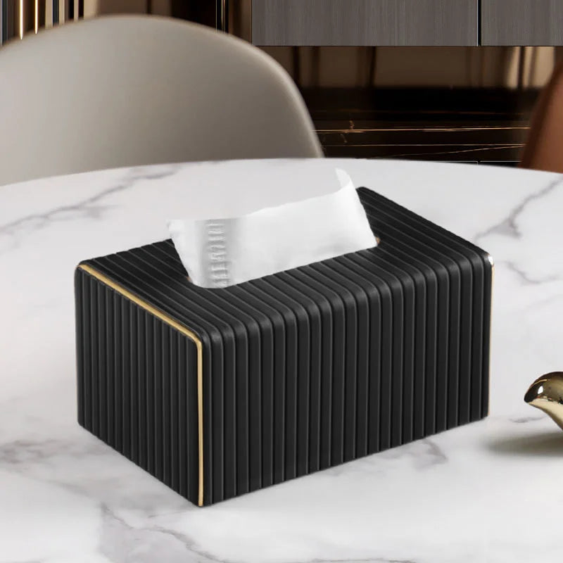 Luxury Golden Tissue Boxes Storage Napkin Holder Kitchen Tissue Box Square Shaped Container Plastic Craft Desktop Paper Case