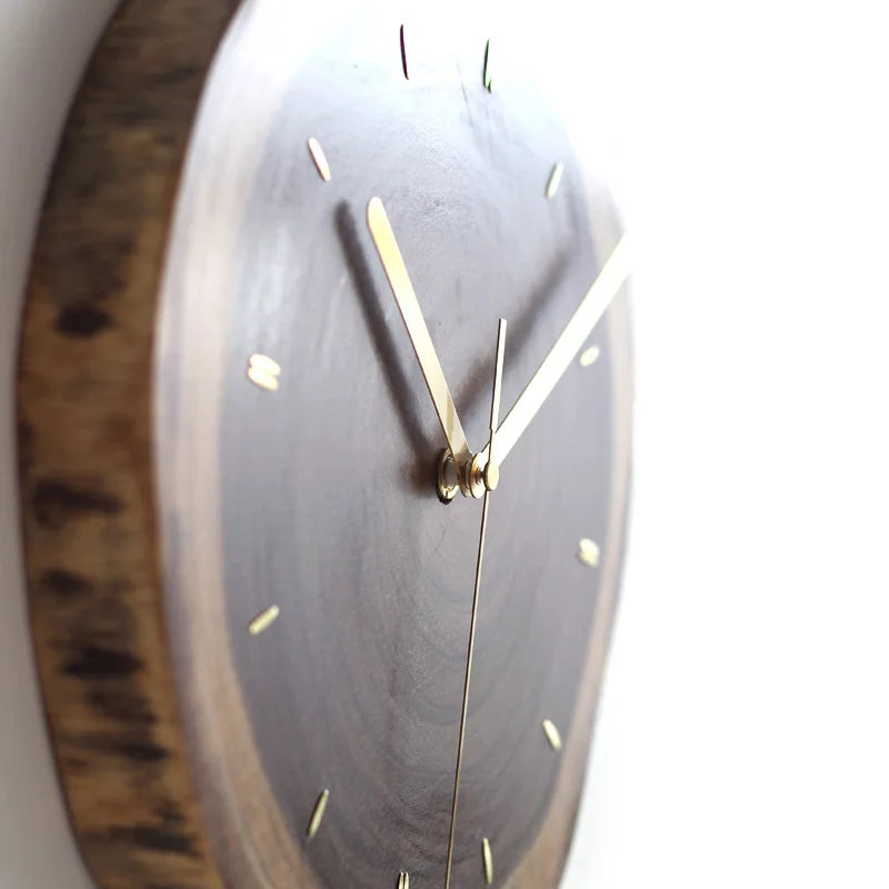 Modern Minimalist Wall Clock Wooden Mute Annual Ring Single-sided Clock Living Room Creative Fashion Wall Watch Home Decoration