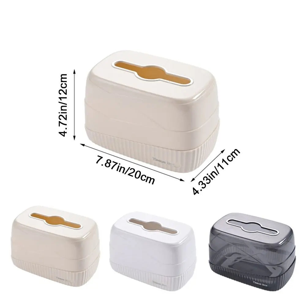 Plastic Luxury Tissue Box Multifunctional Waterproof with Spring Draw Paper Box Automatic Lifting Napkin Holder Bedroom