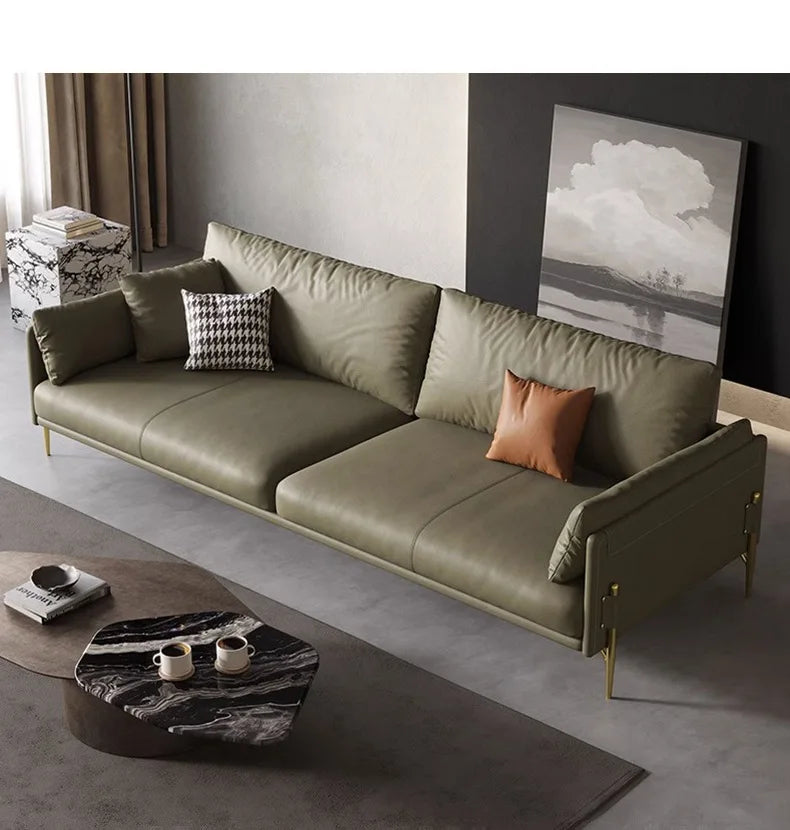 Nordic Style Sofa Leather Luxury Decorative Pillows Waterproof Room Pad Cushion Couch Elastic Divano Letto Lounge Furniture