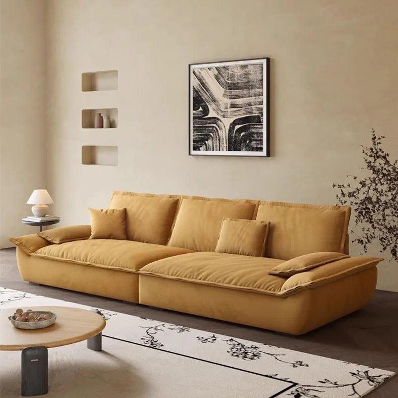 Yellow Relax Living Room Sofas Reception Mid Century Recliner Modern Sofas Pillows Library Mobili Per La Casa Luxury Furniture