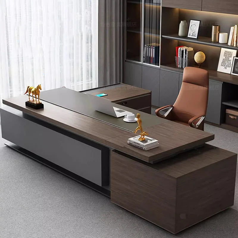 European Luxury Office Desk Drawers L Shaped Storage Reception Computer Desk Corner Setup Mesa De Computador Modern Furniture