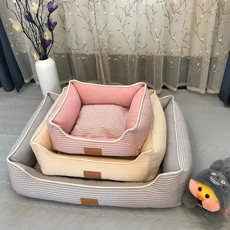 Breathable Cotton Square Cat Bed Washable Soft Dog Cushion Puppy Kennel Cat Sleeping Bed Nest Pet Mattresses House Accessories