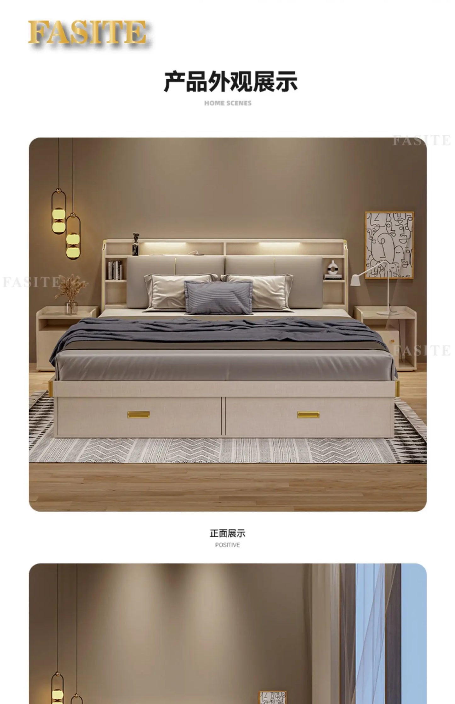 Modern Marriage Bed Minimalist Queen Size Luxury Bedroom Bed Multifunctional Storage Camas De Casal De Luxo Home Furniture