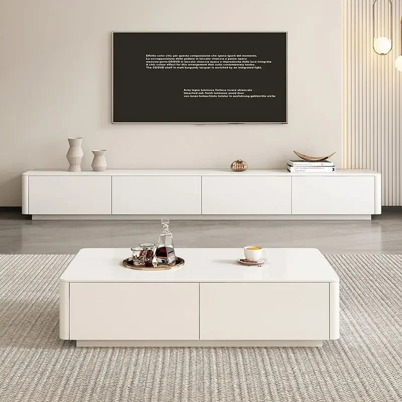 Rock Nordic Slab Coffee Tables for Living Room Simple White TV Cabinet Table Set Modern Center Table Living Room Furniture