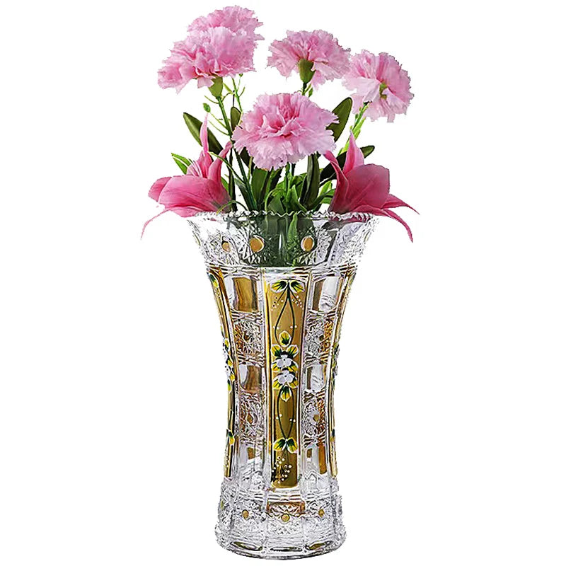 Boho Glass Plants Vase Transparent Vintage Luxury Floor Large Pots Aesthetic Live Room Terrarium Floreros Home Garden OA50HP