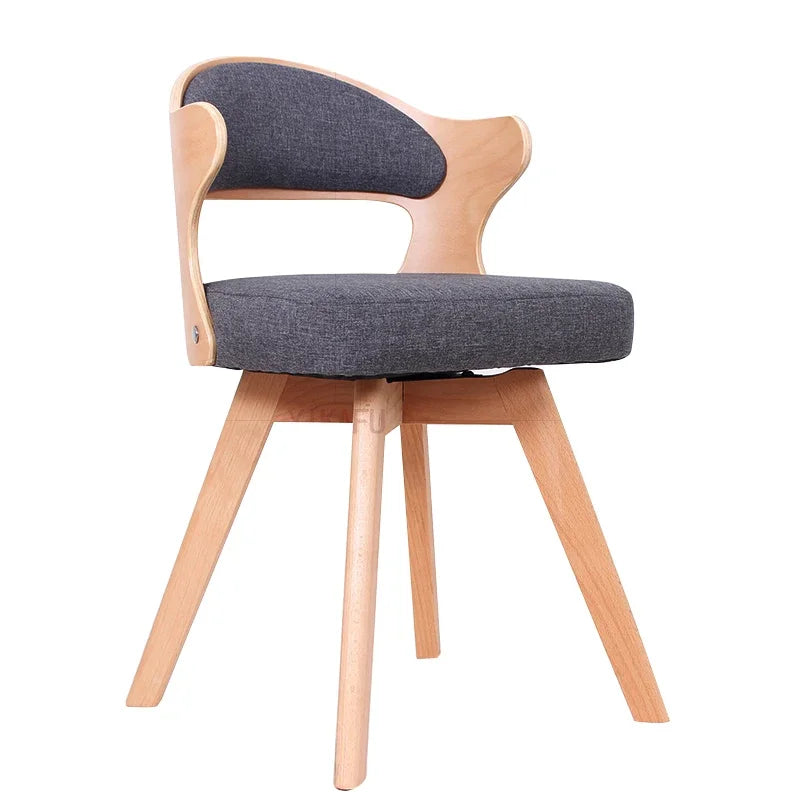 Solid Wood Rotating Computer Chair Student Desk Backrest Dining Chair Balcony Furniture Chaises Salon A Manger Kitchen Stuhl