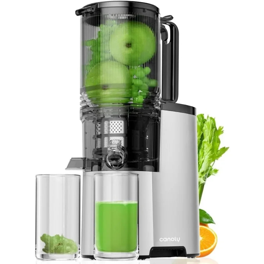 Cold Press Juicer, 5.4" Large Feed Chute Fit, 99% High Juice Yield & Easy To Assemble & Automatic Safety Senso, Juicer