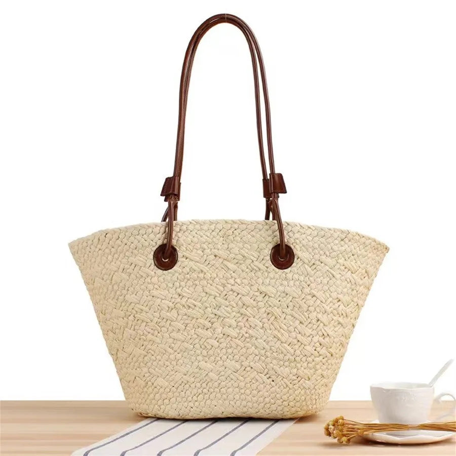 Large Capacity Straw Bag Women Luxury Designer Wicker Handbag High Quality Brand Beach Bag 2024 Fashion Trend Tote Bags