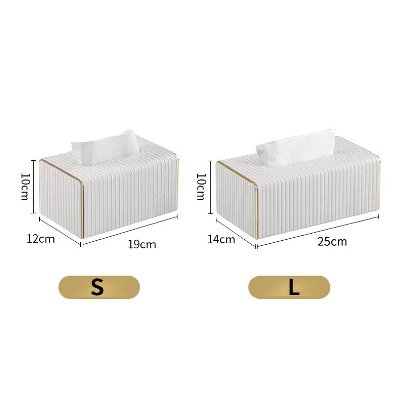 Luxury Golden Tissue Boxes Storage Napkin Holder Kitchen Tissue Box Square Shaped Container Plastic Craft Desktop Paper Case