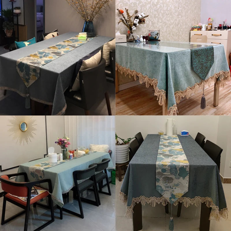 Tea Table Fabric Modern Minimalist Nordic Light Luxury Tablecloth Rectangular High-End Western Food Table and Chair Cover Cover