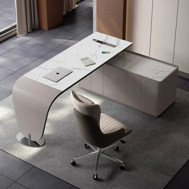 Drawers Corner Office Desk L Shaped Executive Floor Luxury Computer Desks European Storage Mesa De Computador Modern Furniture