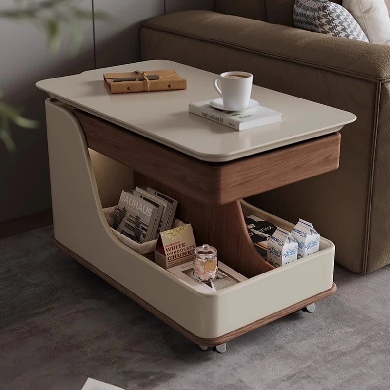 Nordic Luxury Coffee Table Wheel Mobile Living Room Small Coffee Table Wood Modern Apartamento Kaffee Tische Home Furniture