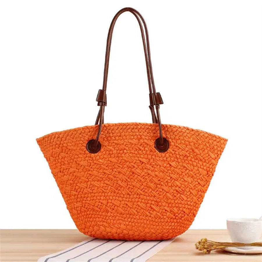 Large Capacity Straw Bag Women Luxury Designer Wicker Handbag High Quality Brand Beach Bag 2024 Fashion Trend Tote Bags