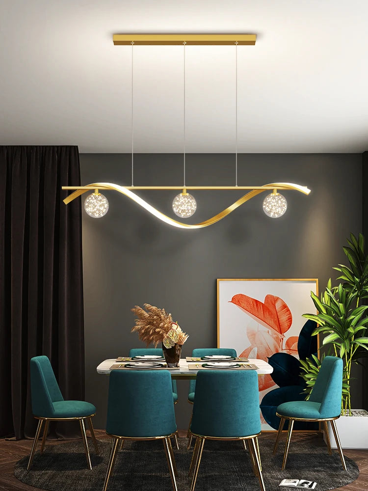 Modern Minimalist Led Pendant Lamps Dimming for Coffee Table Dining Room Kitchen Island Ceiling Chandelier Home Lighting Fixture