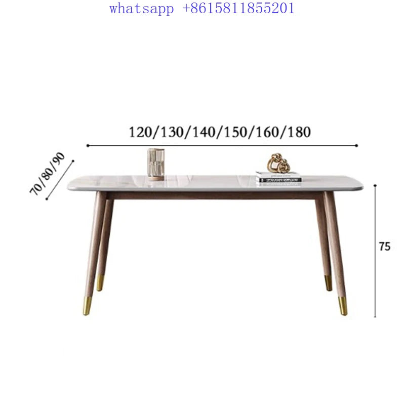 Modern luxury minimalist white dining table Large living room dining table chairs  mesa para cocina pequeña y sillas  롤테이블