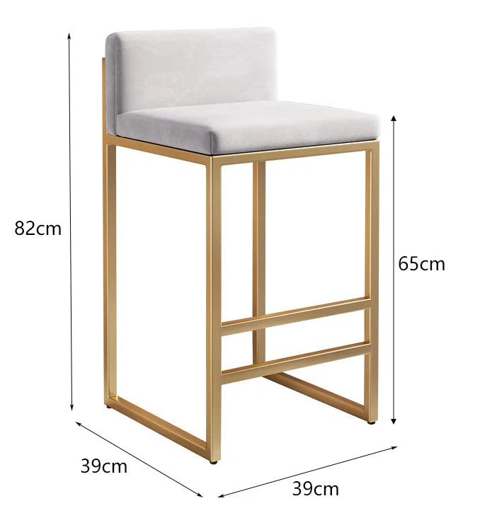 Wrought Iron Bar Chairs for Bar Furniture Minimalist Home kitchen Cafe Bar Stools Backrest High Stool Chair Dining Chair