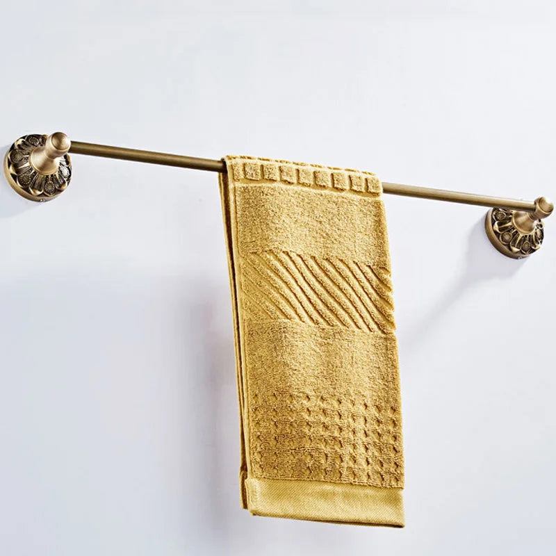 Brass Bronze Four Piece Set Of Hardware Accessories Toilet Paper Holder Towel Ring Horizontal Bar 60 cm Clothes Hook Bathroom