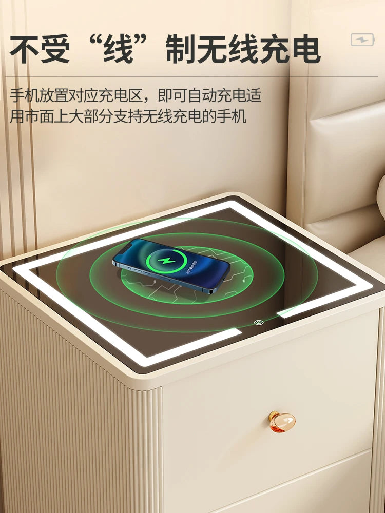 Safe household integrated cabinet intelligent bedside table with fingerprint password box 58cm