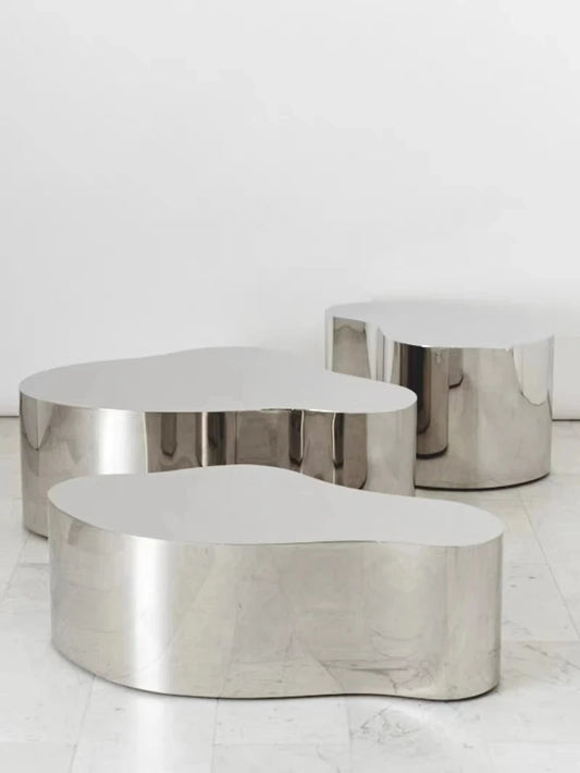 Light Luxury Stainless Steel Minimalist Creative Shaped Display Table Living Room and Hotel Coffee Shop Coffee Table CX641FT