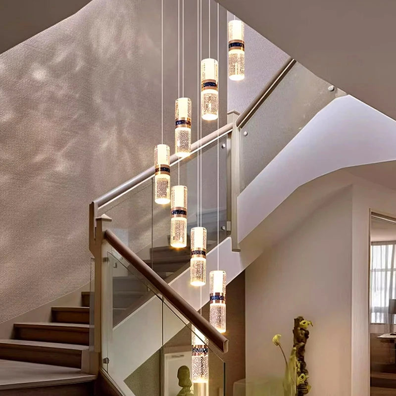 Modern home decoration crystal chandelier, stair Pendant lamp, living room Pendant lights, interior lighting