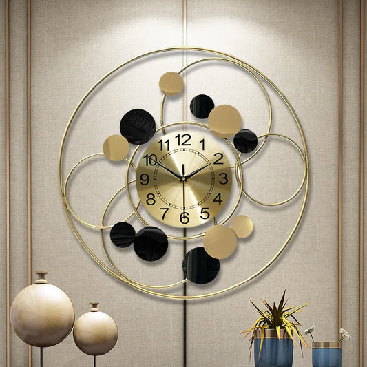 60CM Large Size Gold Metal Wall Clock Light Luxury Creative Home Decoration Wall Clocks Fashion Minimalist Art Nordic Wall Clock