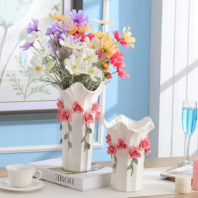 3D Ceramic Vase Home Decor Creative Design Porcelain Decorative Flower Vase For Wedding Decoration