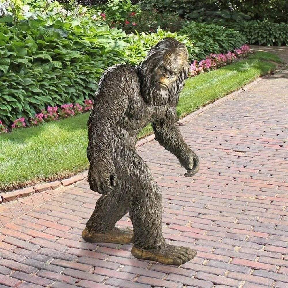 bigfoot the yeti indoor/outdoor garden statue cryptid sculpture, large, 28 inches tall, handcast polyres