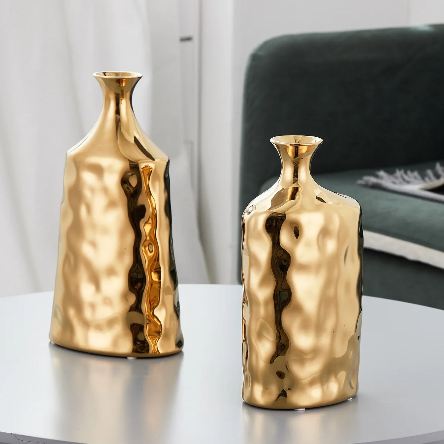 Electroplated Gold Ceramic Vases light luxury Home decoration ins Modern Decoration Vase room decor simple Nordic vases