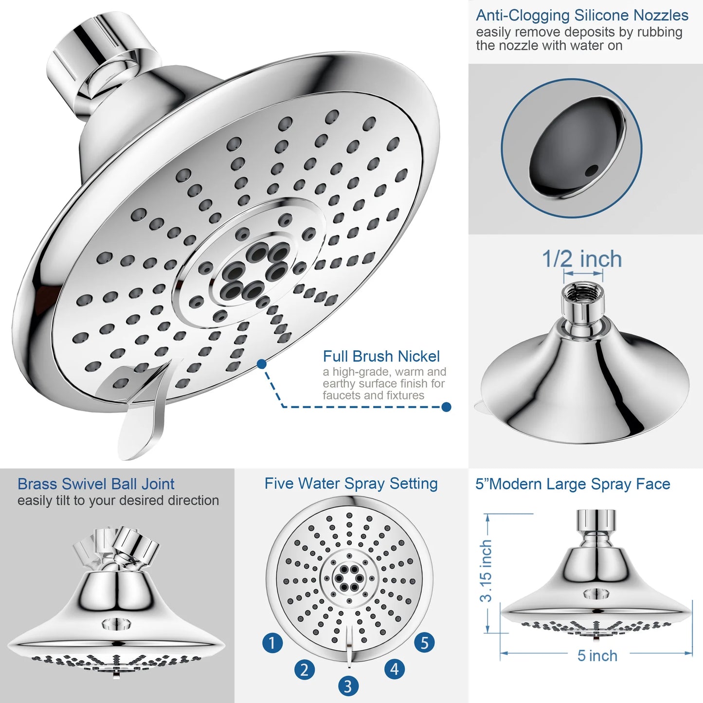 Luxury Newest Bathroom shower head Complete set Chrome plated Shower spray set Fashion modern Shower set Multi-mode spray