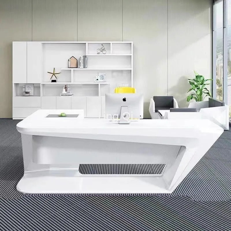 High Quality Girl Boss Office Desk White Small Modern Designer Computer Desks Unusual Unique Art Bureau Meuble Home Furniture