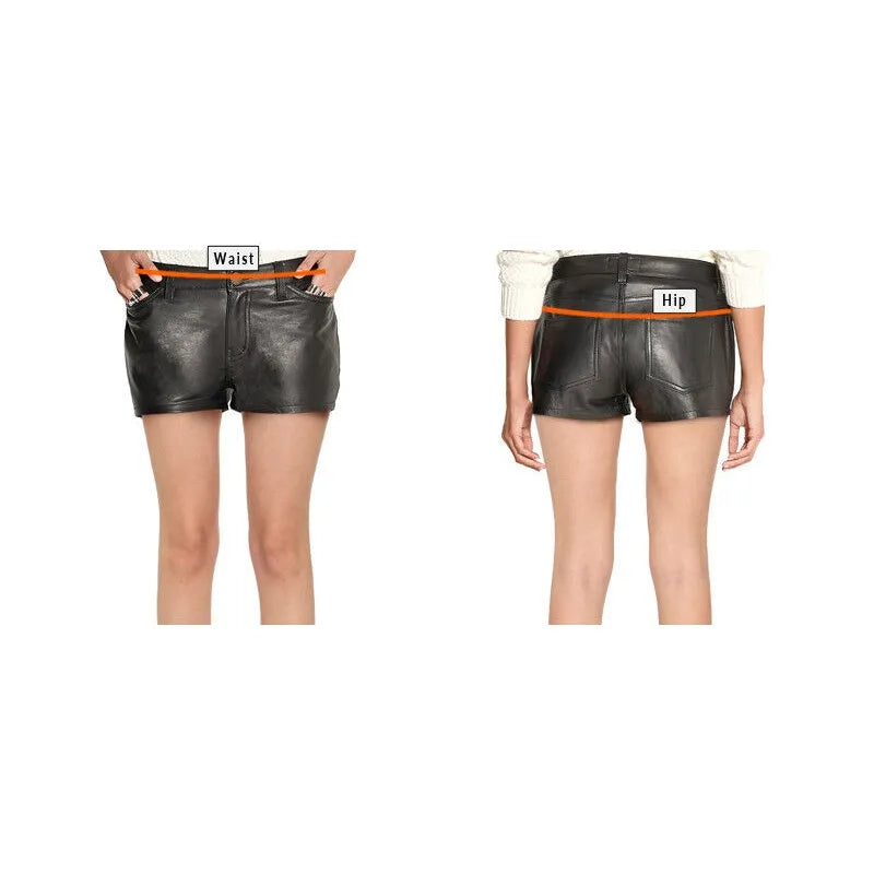 Leather Shorts New Hot Women Genuine Lambskin Sports Ladies Pants