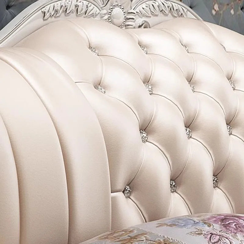 Leather Vip Bed Aesthetic Nordic Princess Headboards Bed Queen Lounge Letto Matrimoniale Multifunzione Bedroom Furniture